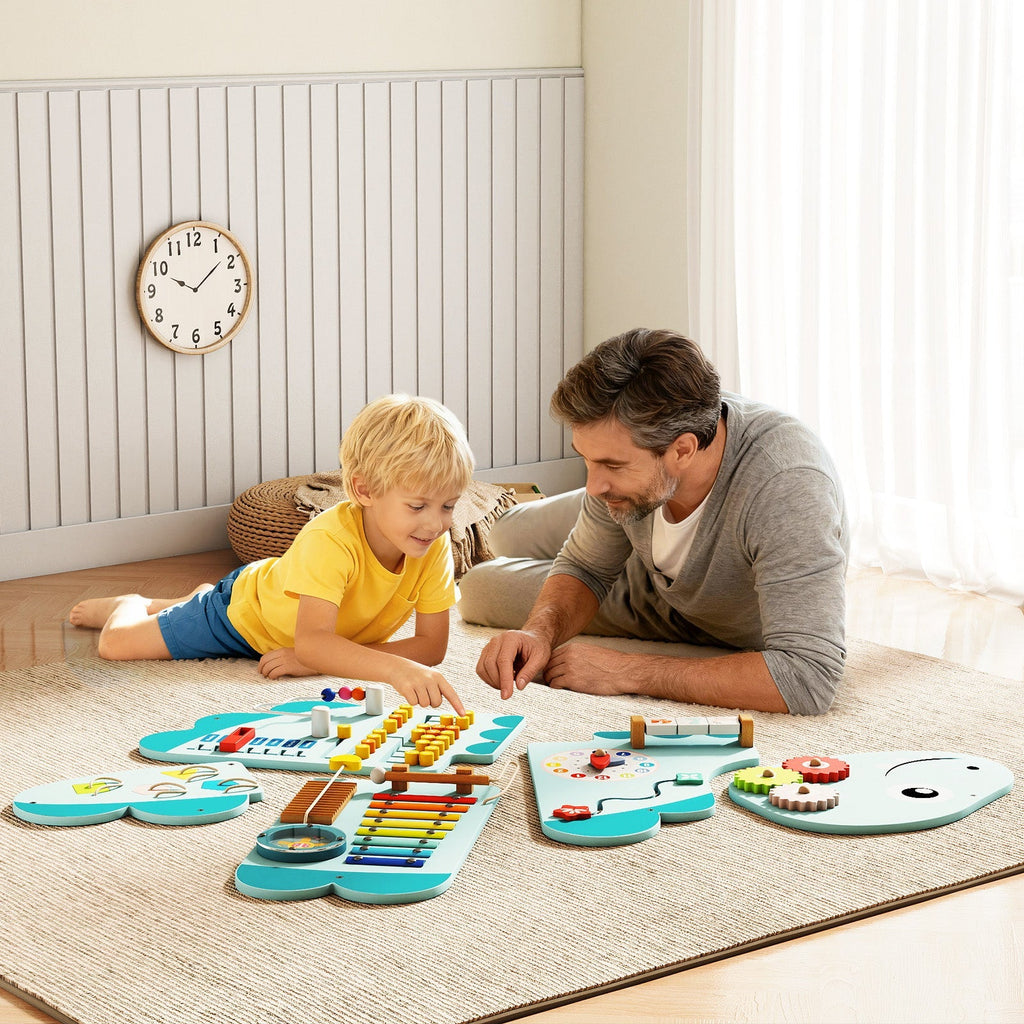 11-in-1 Dinosaur Activity Wall Busy Board Panels for Toddlers Education and Early Development