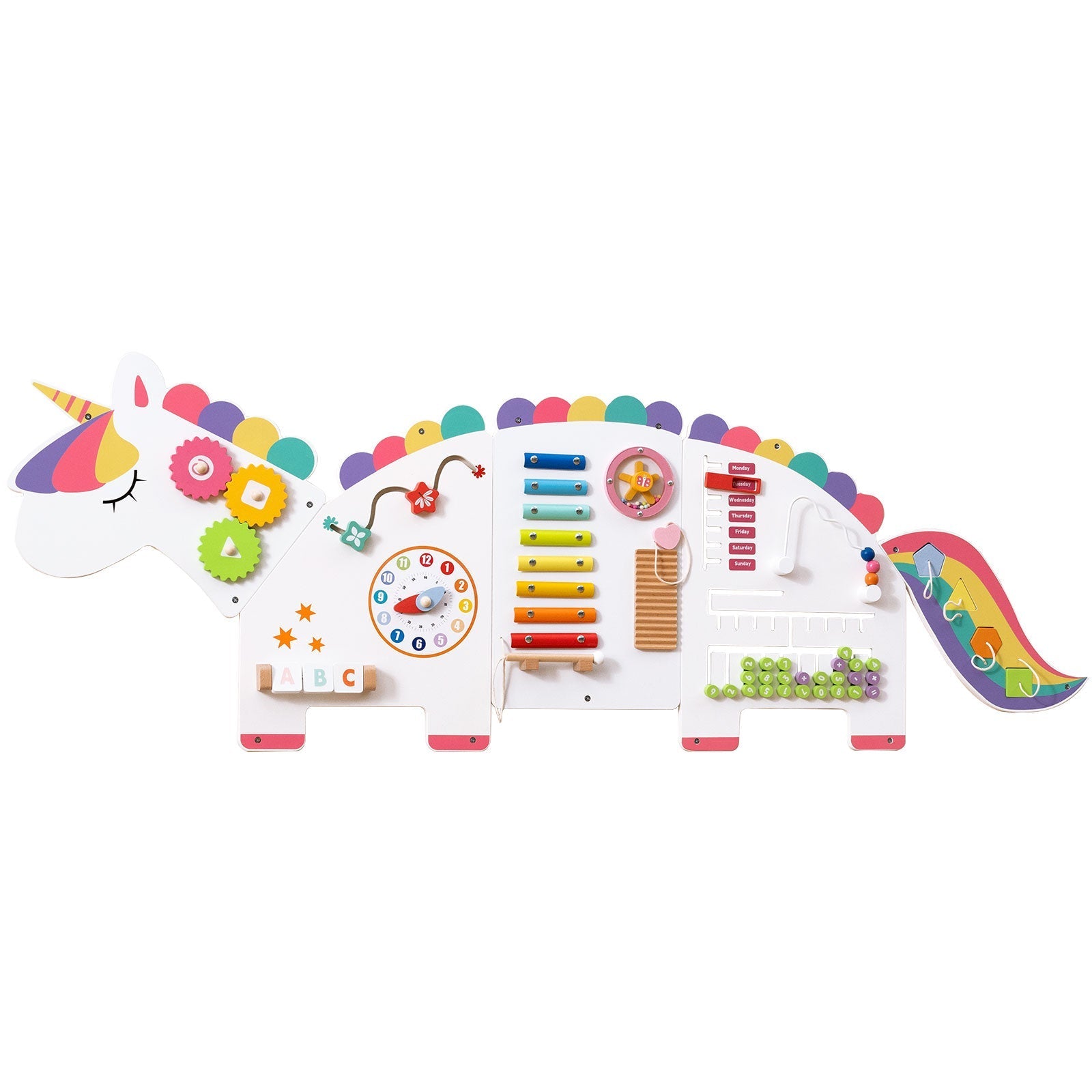 11-in-1 Dinosaur Activity Wall Busy Board Panels for Toddlers Education and Early Development