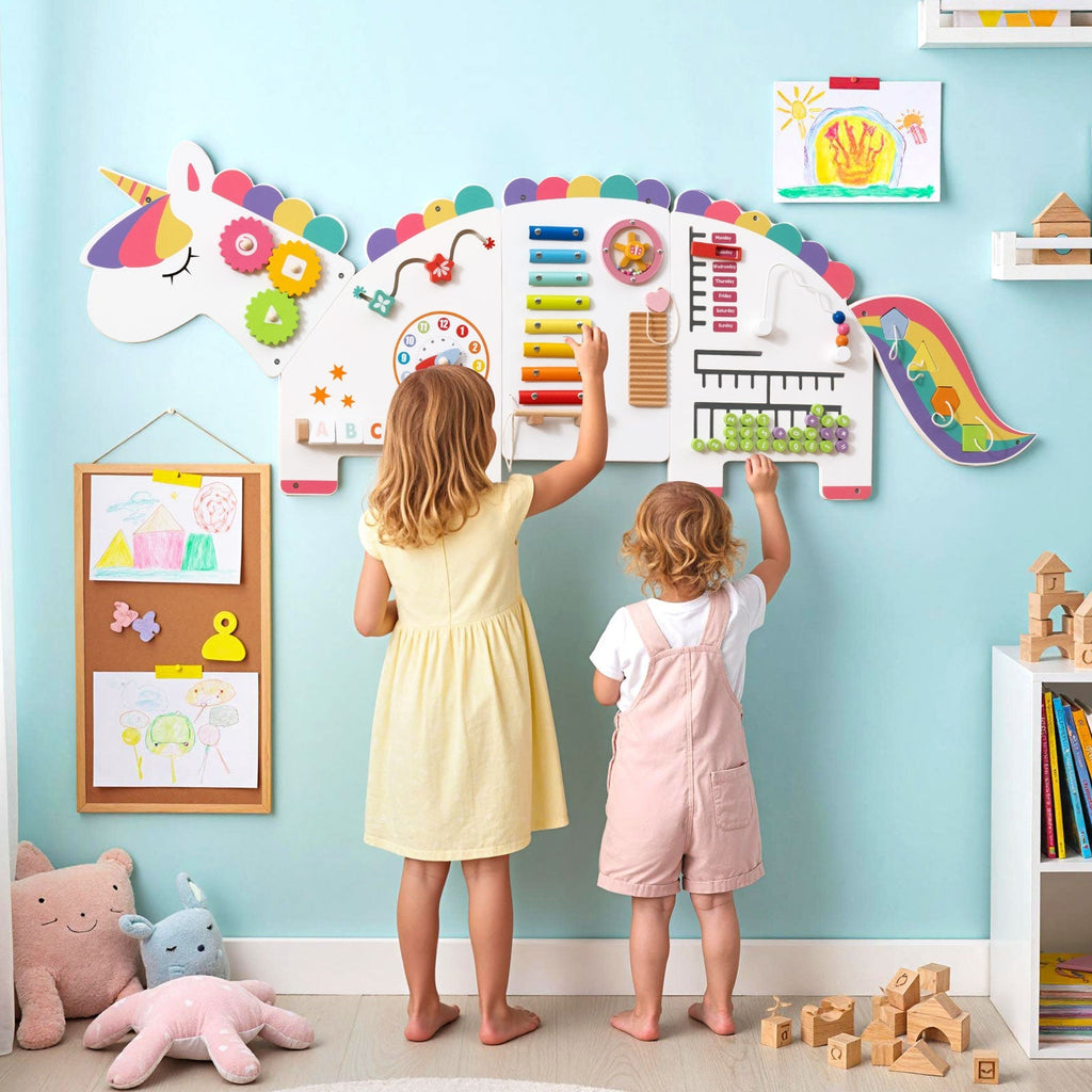 11-in-1 Dinosaur Activity Wall Busy Board Panels for Toddlers Education and Early Development