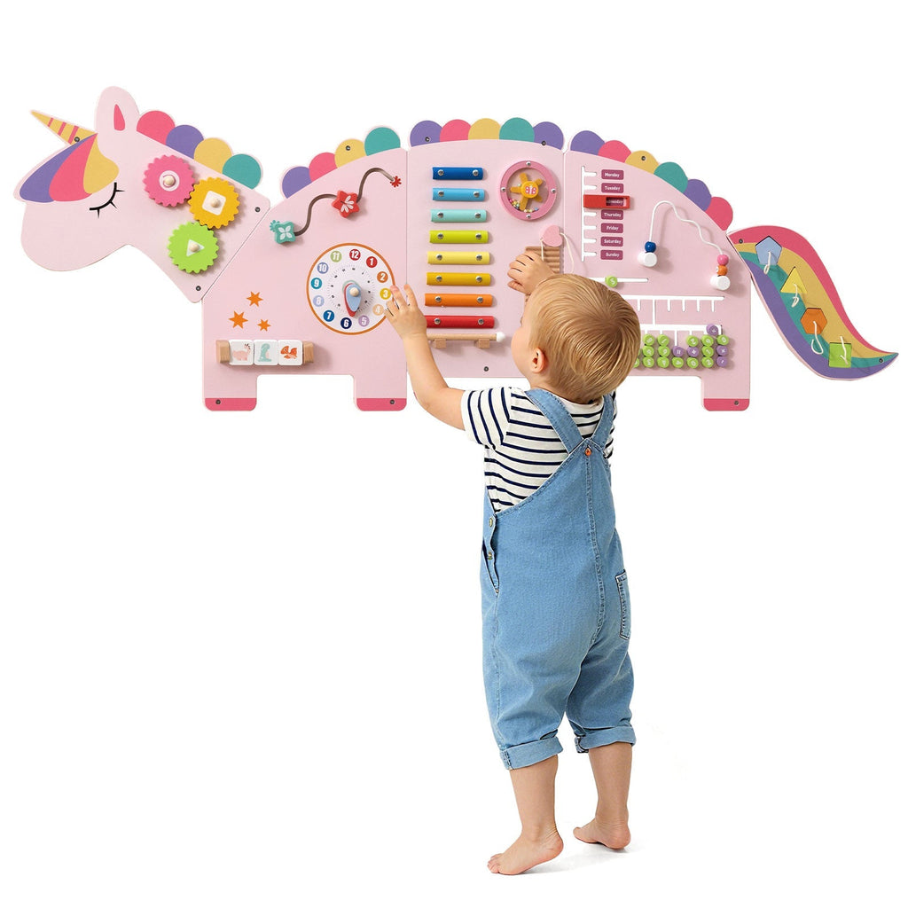 11-in-1 Dinosaur Activity Wall Busy Board Panels for Toddlers Education and Early Development
