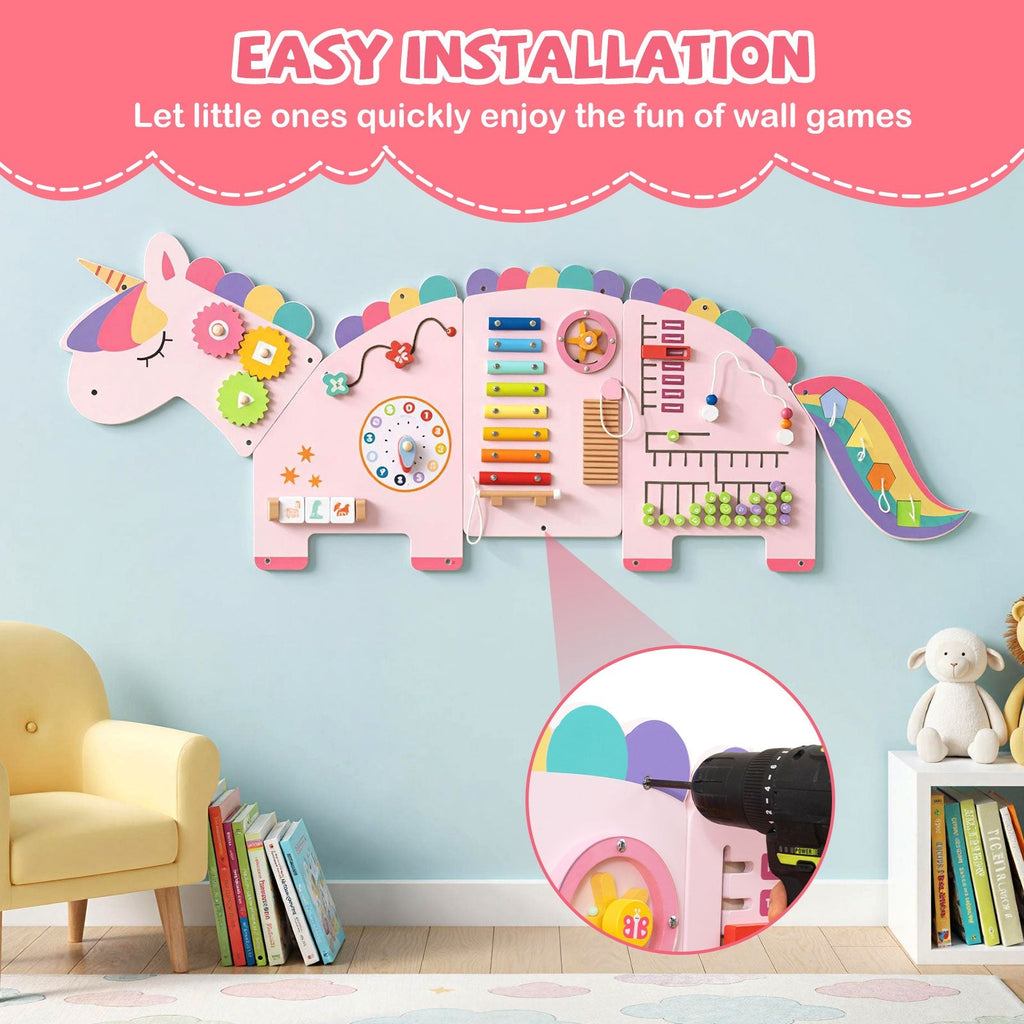 11-in-1 Dinosaur Activity Wall Busy Board Panels for Toddlers Education and Early Development