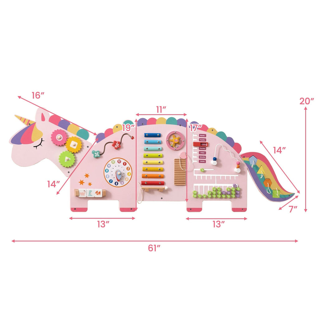 11-in-1 Dinosaur Activity Wall Busy Board Panels for Toddlers Education and Early Development