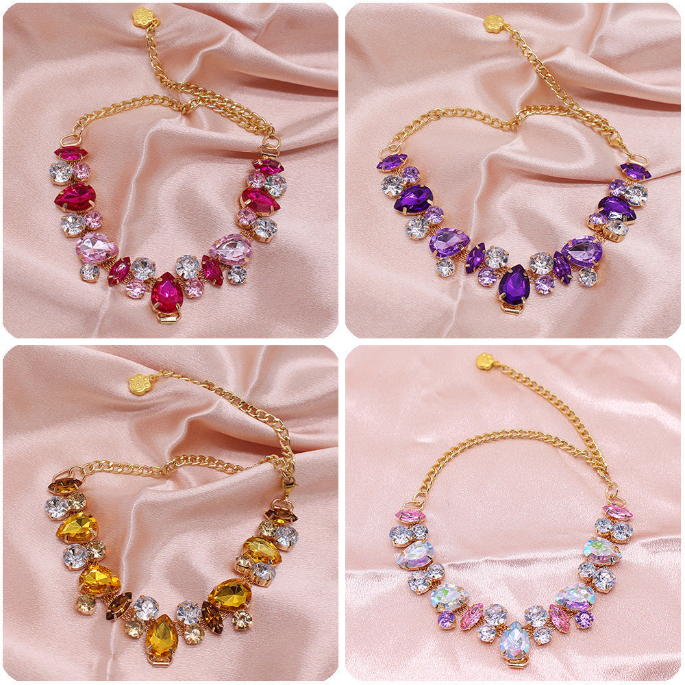 Cat And Dog Gem Pearl Necklace Princess - Majestic Pet Kingdom