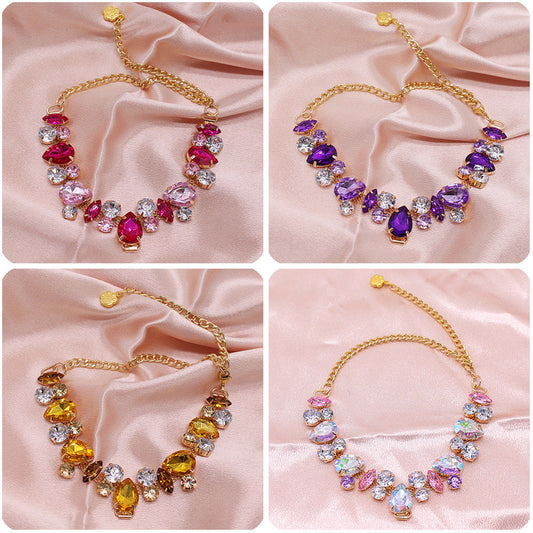 Cat And Dog Gem Pearl Necklace Princess - Majestic Pet Kingdom