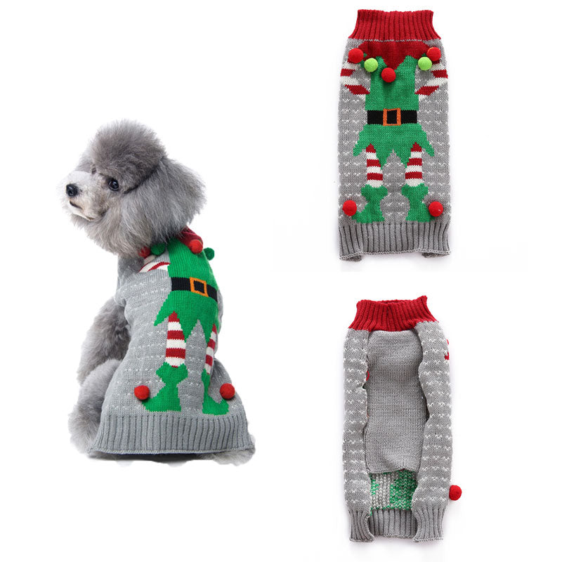 Pet dog clothes christmas pompom christmas small - Majestic Pet Kingdom