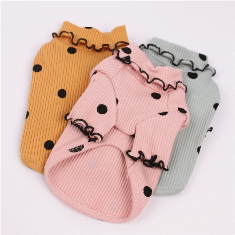Dot turtleneck dog bottoming shirt - Majestic Pet Kingdom