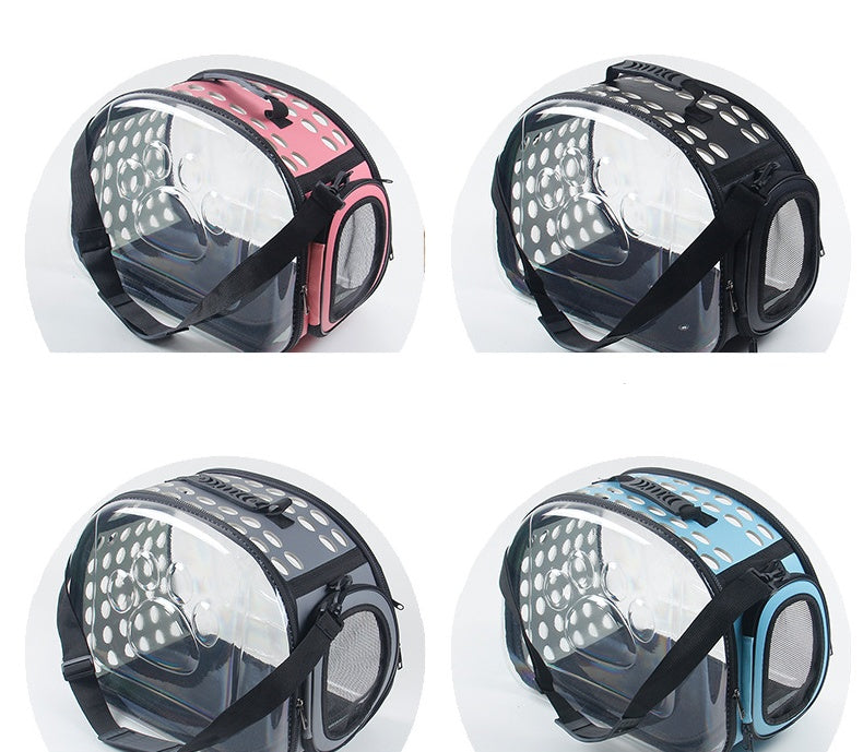 Bag out portable transparent cat dog backpack foldable four-sided breathable Messenger portable cat bag - Majestic Pet Kingdom