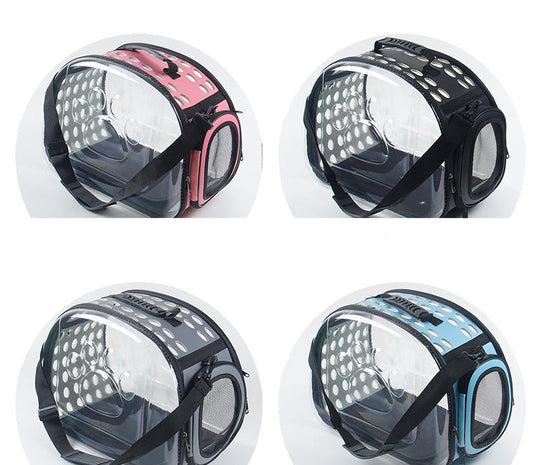 Bag out portable transparent cat dog backpack foldable four-sided breathable Messenger portable cat bag - Majestic Pet Kingdom