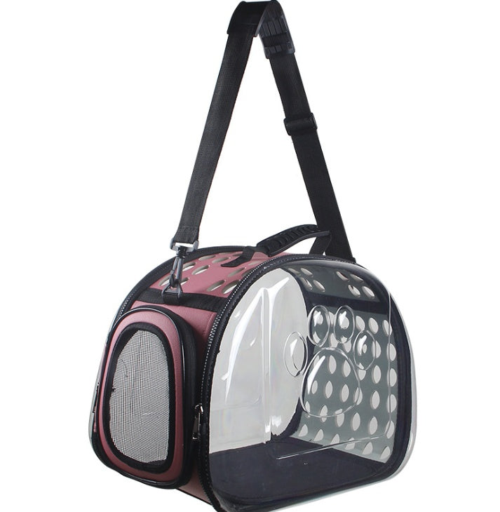 Bag out portable transparent cat dog backpack foldable four-sided breathable Messenger portable cat bag - Majestic Pet Kingdom