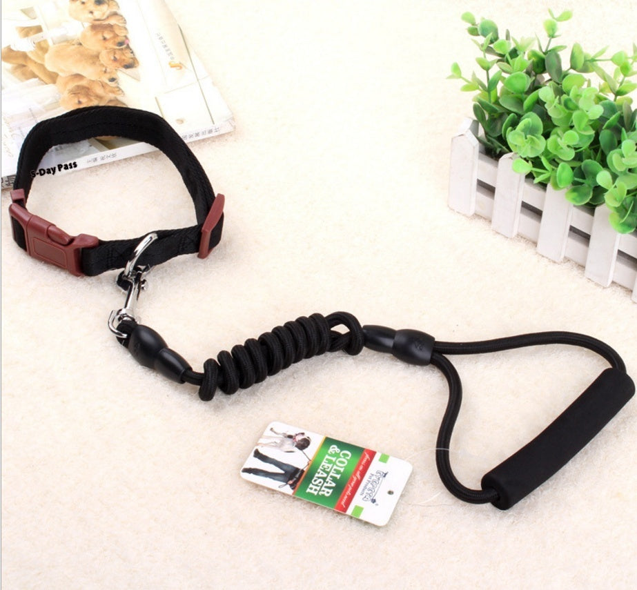 Dog Collar and Leash Set Heavy Duty Stainless Steel Metal Chain - Detail Angle 4 | Majestic Pet Kingdom