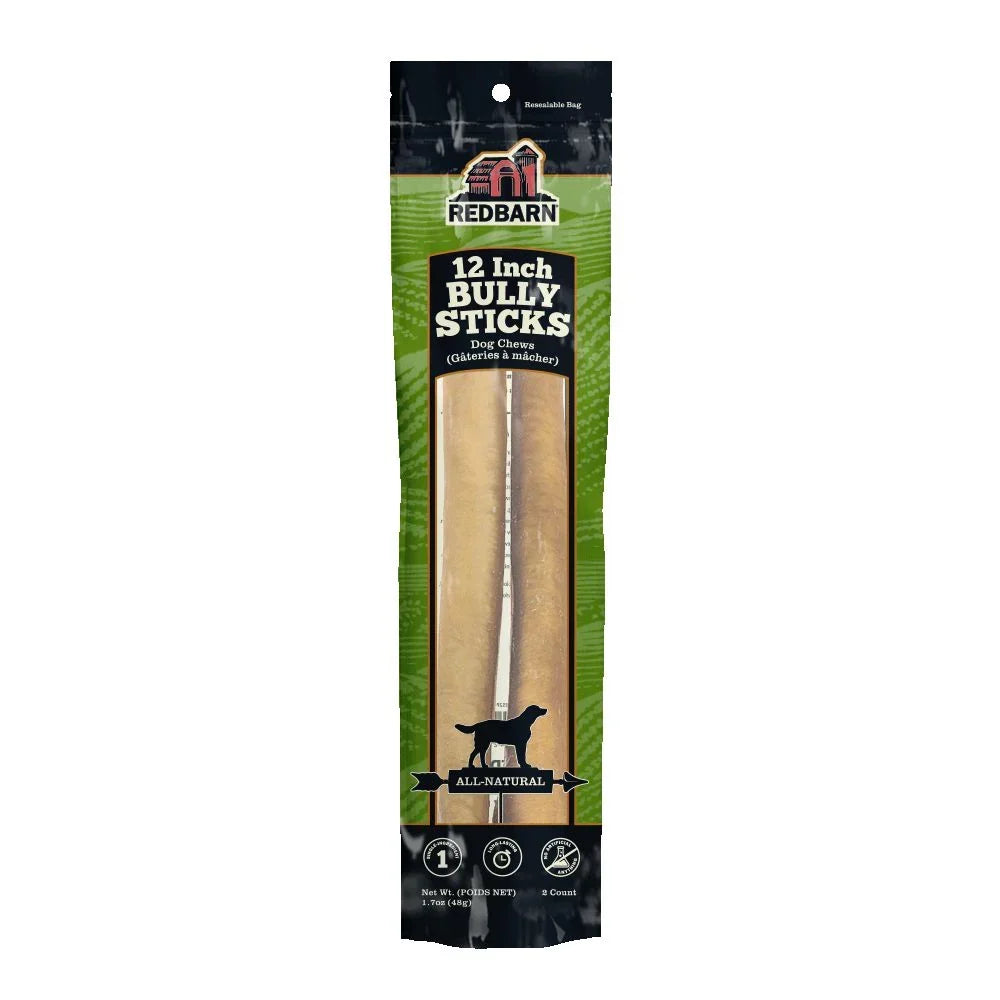 Dog Chews Redbarn Bully Stick 12-Inch All-Natural Beef Chew