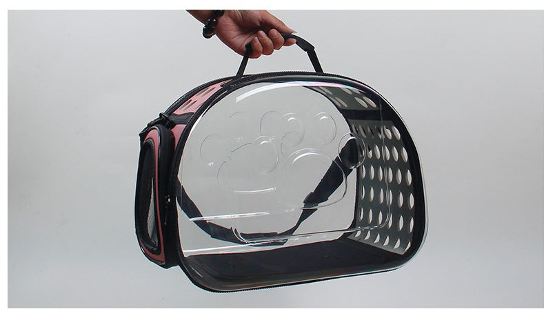 Bag out portable transparent cat dog backpack foldable four-sided breathable Messenger portable cat bag - Majestic Pet Kingdom
