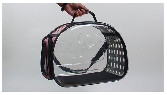 Bag out portable transparent cat dog backpack foldable four-sided breathable Messenger portable cat bag - Majestic Pet Kingdom