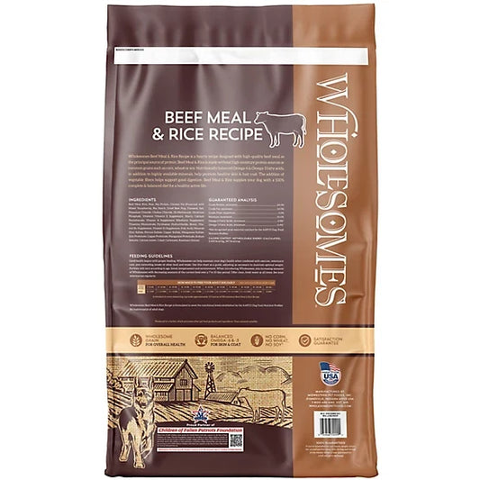 Wholesomes Dog Adult Beef Meal & Rice (40lb)