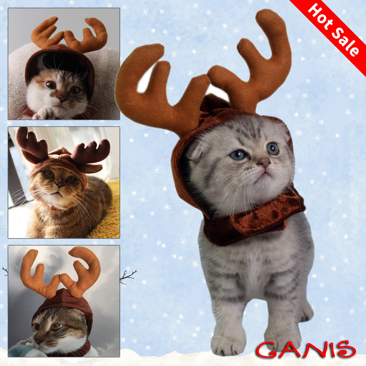 Christmas Pet Cat Dog Elk Deer Hat Reindeer Headband Cap - Purrfect Pet Kingdom™