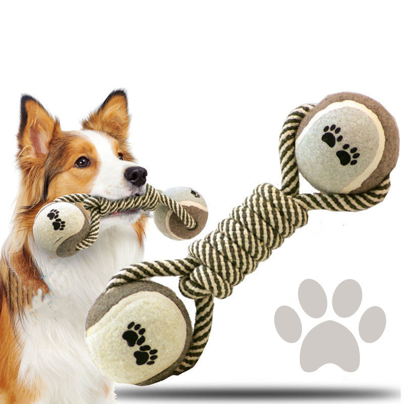 Durable Cotton Rope Tennis Dumbbell Dog Toy