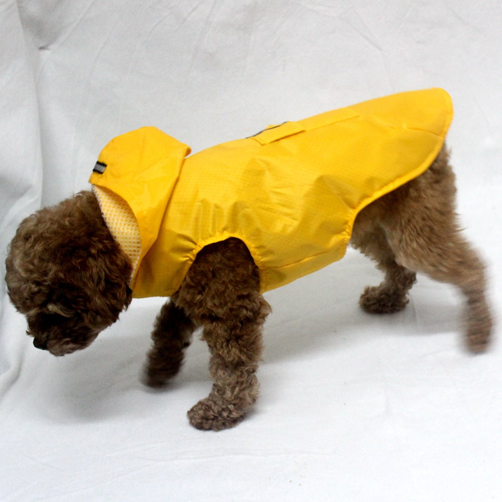 Pet Reflective Big Dog Rainwear Dog Rainwear Super Waterproof Cap All-in-One Dog Clothes - Majestic Pet Kingdom