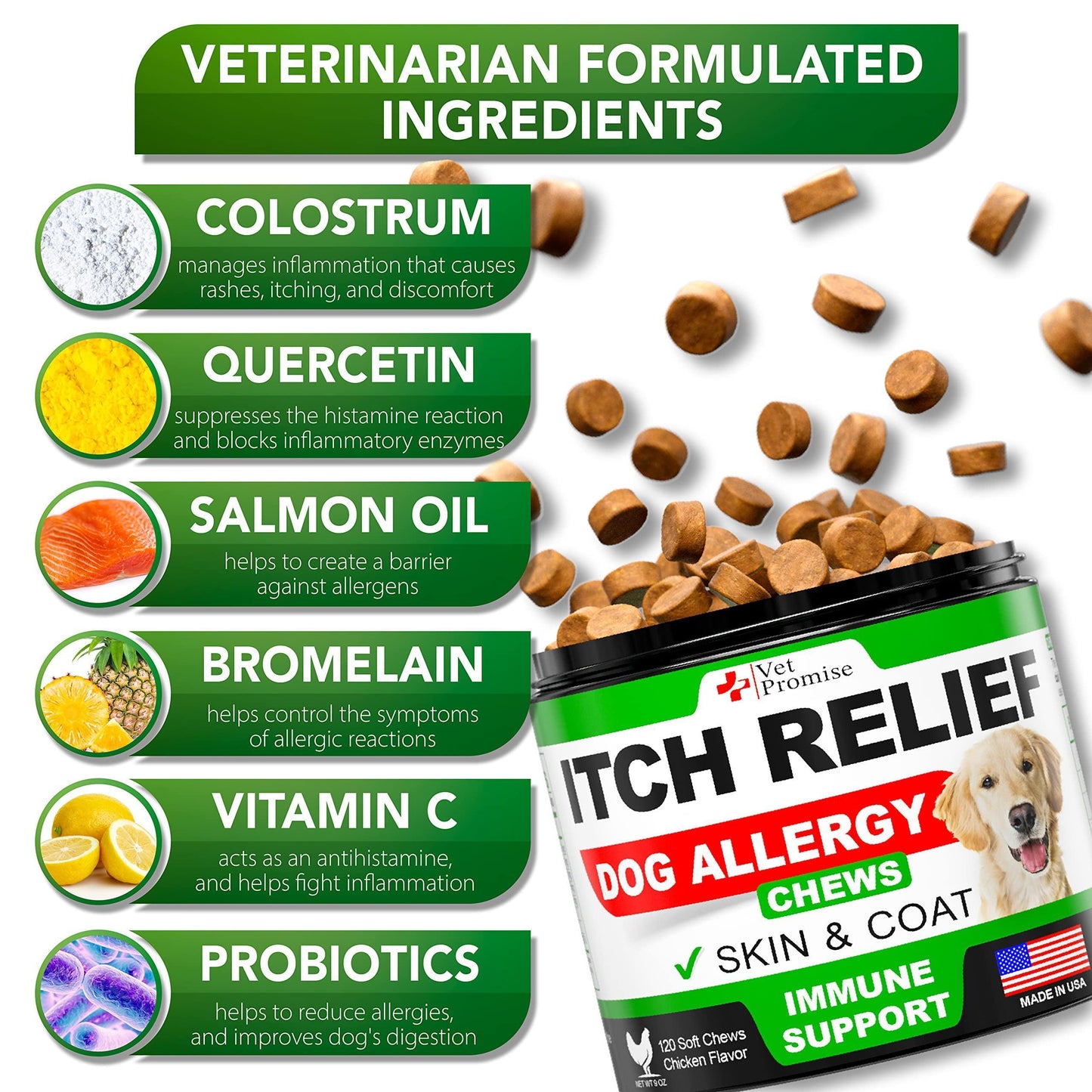 Dog Allergy Chews - Itch Relief & Immune Support 120ct