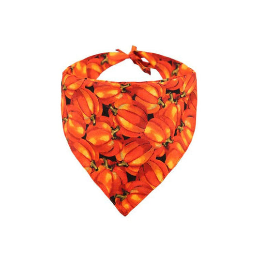 Double-Sided Halloween Pumpkin Dog Bandana