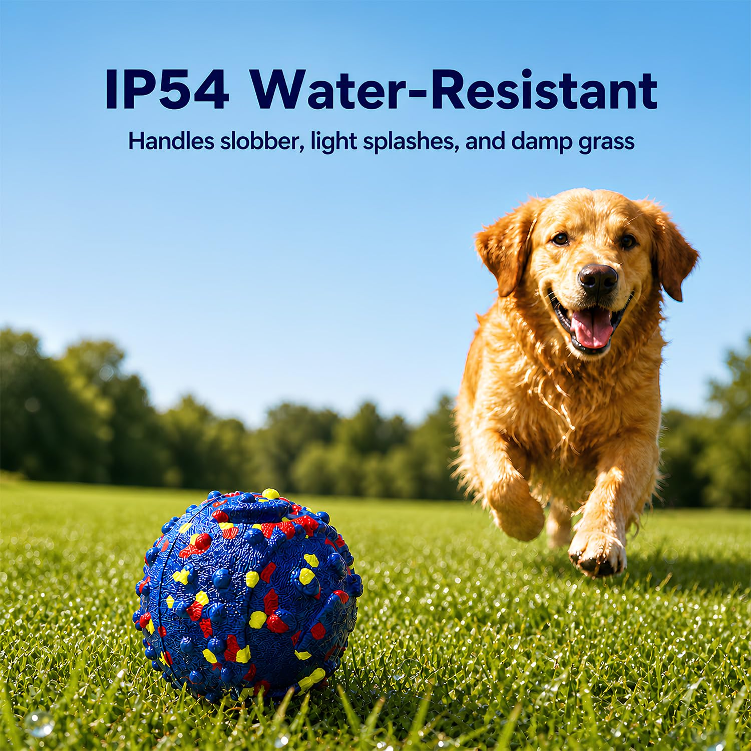 Smart Interactive Dog Toys For Large Dogs, 3.1 Inch Auto Lightweight Moving Dog Toy, Chew-Resistant E-TPU Interactive Dog Ball, IP54 Waterproof, USB-C Rechargeable, Indoor & Outdoor