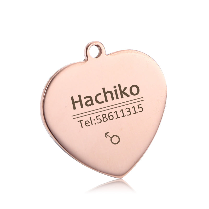 Dog ID Tag Titanium Steel Custom Engraved Photo & Name Plate