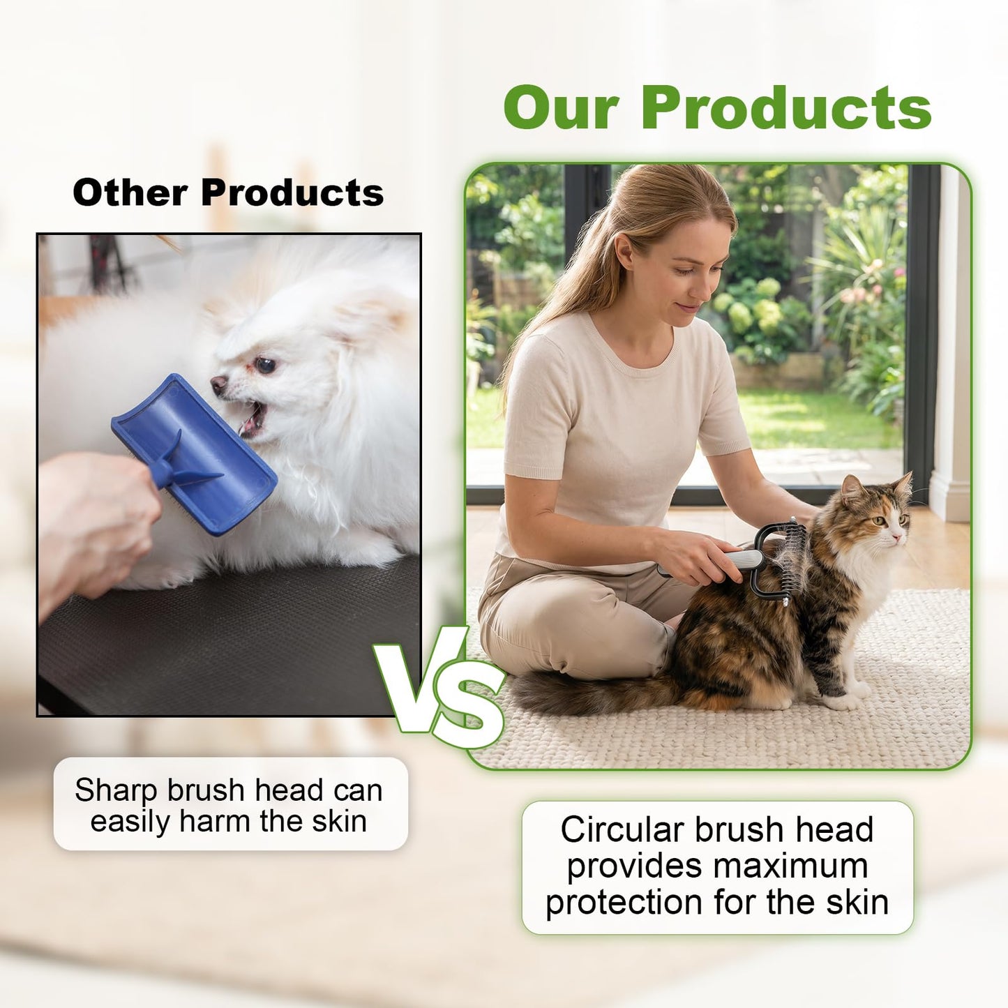 Dog Grooming Rake Double-Sided Dematting Undercoat Comb Tool - Detail Angle 5 | Majestic Pet Kingdom
