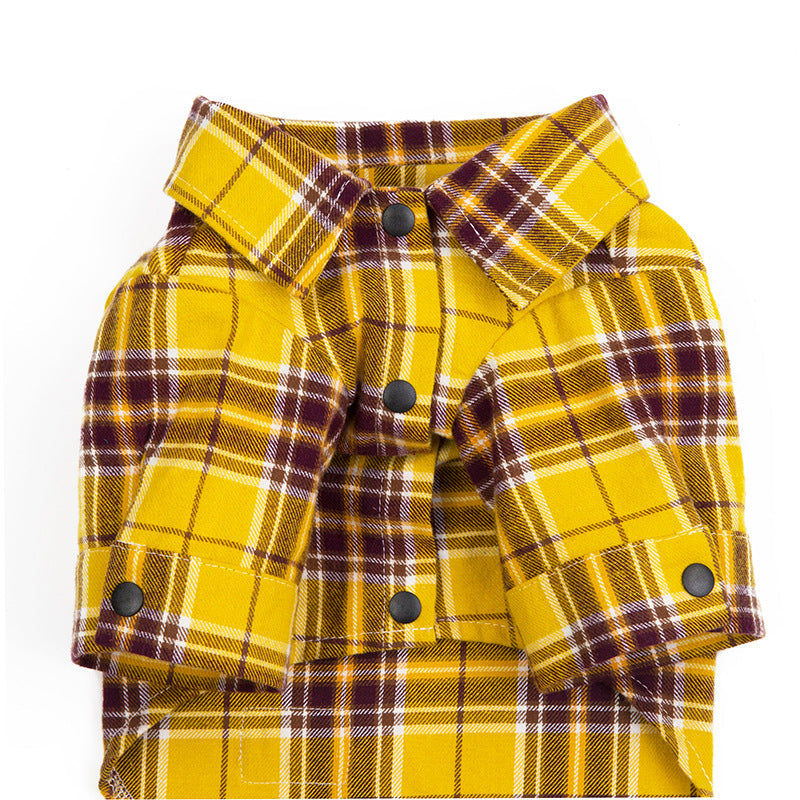 Pet Leisure Plaid Shirt Pet Clothes Shirt - Majestic Pet Kingdom