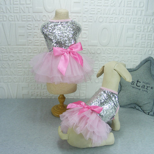 Dog Dress Floral Lace Summer Ruffle Skirt Everyday Pet Clothes
