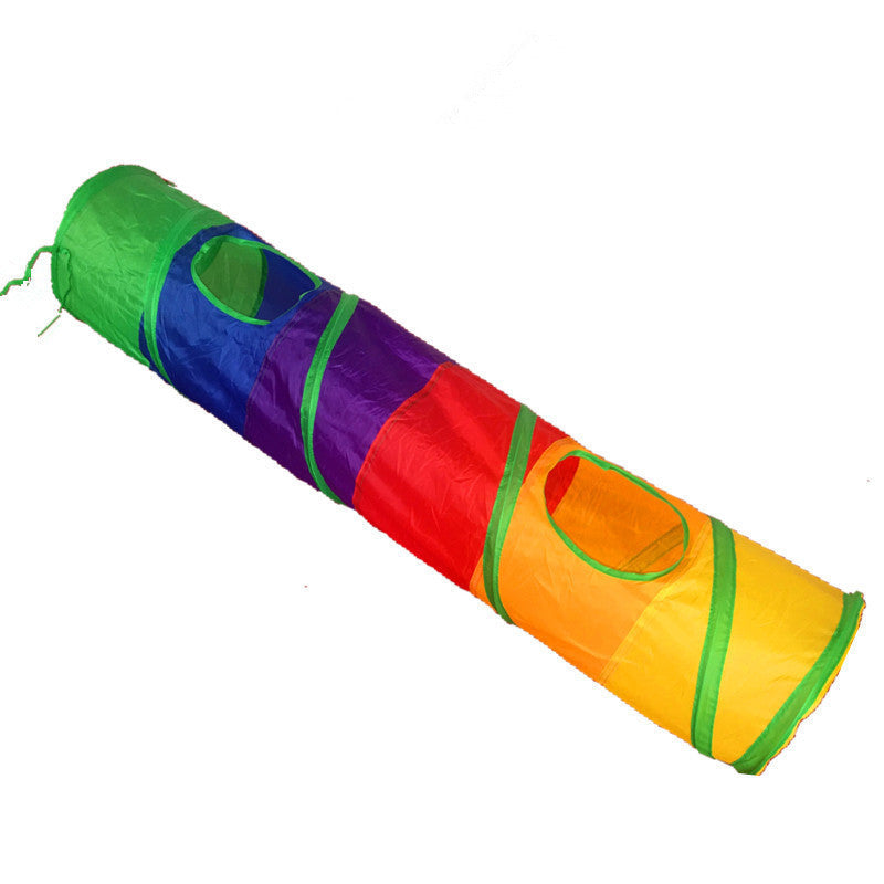 Rainbow Cat Tunnel Play Tube Climbing Frame Indoor Toy - Majestic Pet Kingdom