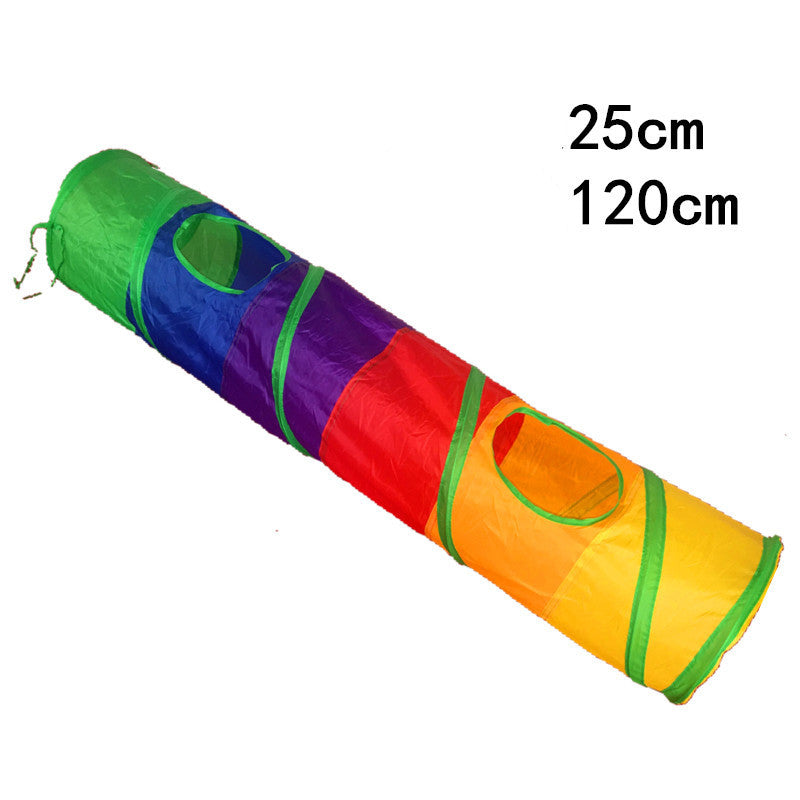 Rainbow Cat Tunnel Play Tube Climbing Frame Indoor Toy - Majestic Pet Kingdom
