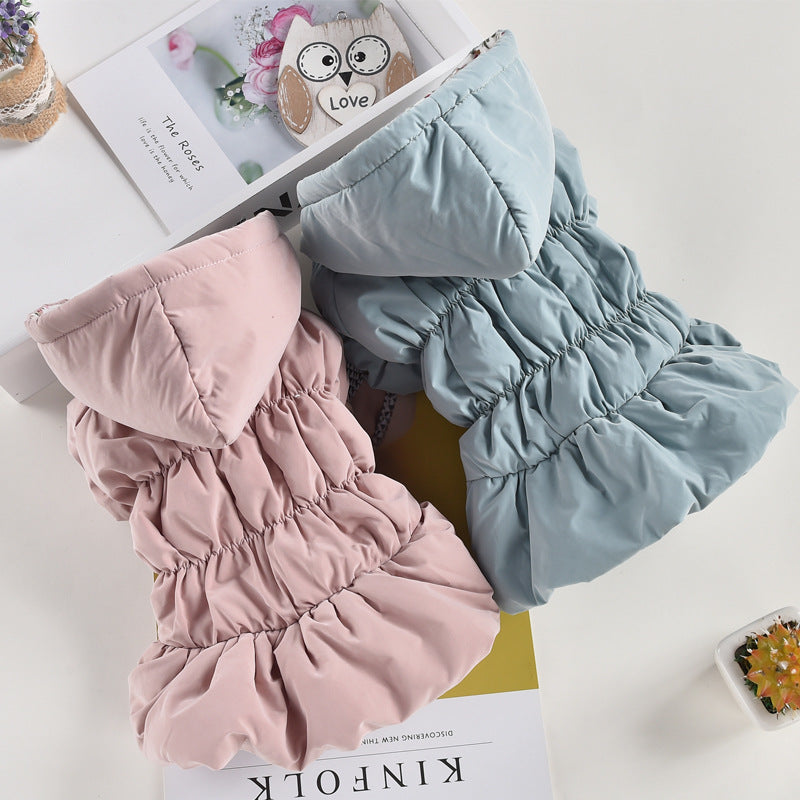 Pet Dog Clothes Winter Clothes Cat Floral Bubble Skirt Cotton Clothes - Purrfect Pet Kingdom™