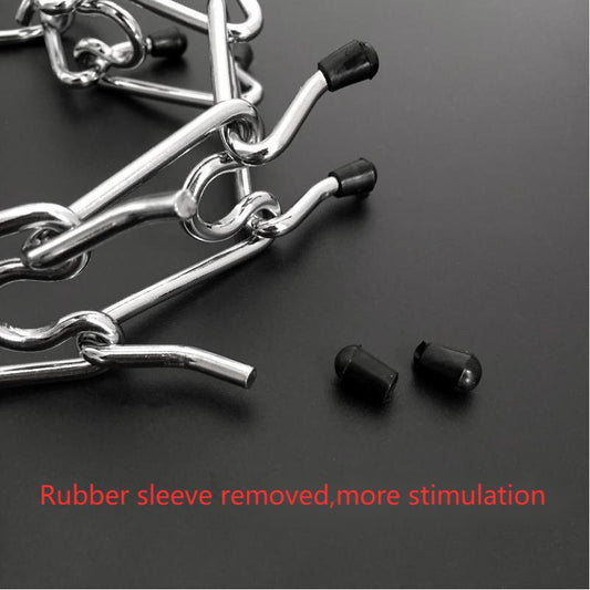 Dog Prong Collar Chrome-Plated Training Pinch Chain Rubber Tips