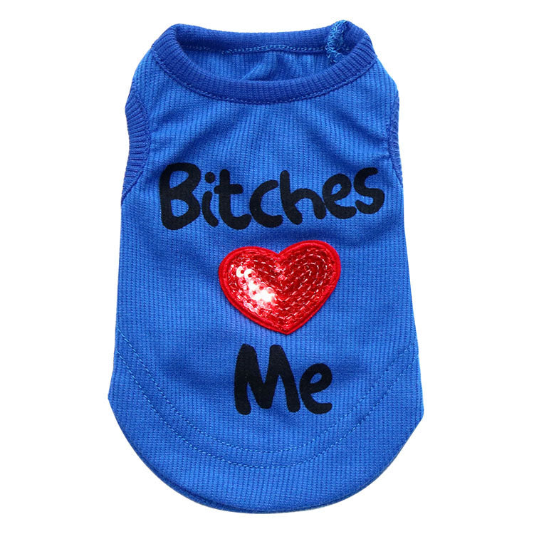 Dog Vest Pretty Girls Love My Dog Printed Cotton Pet Shirt - Main Feature View | Majestic Pet Kingdom