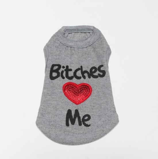 Dog Vest Pretty Girls Love My Dog Printed Cotton Pet Shirt - Detail Angle 5 | Majestic Pet Kingdom