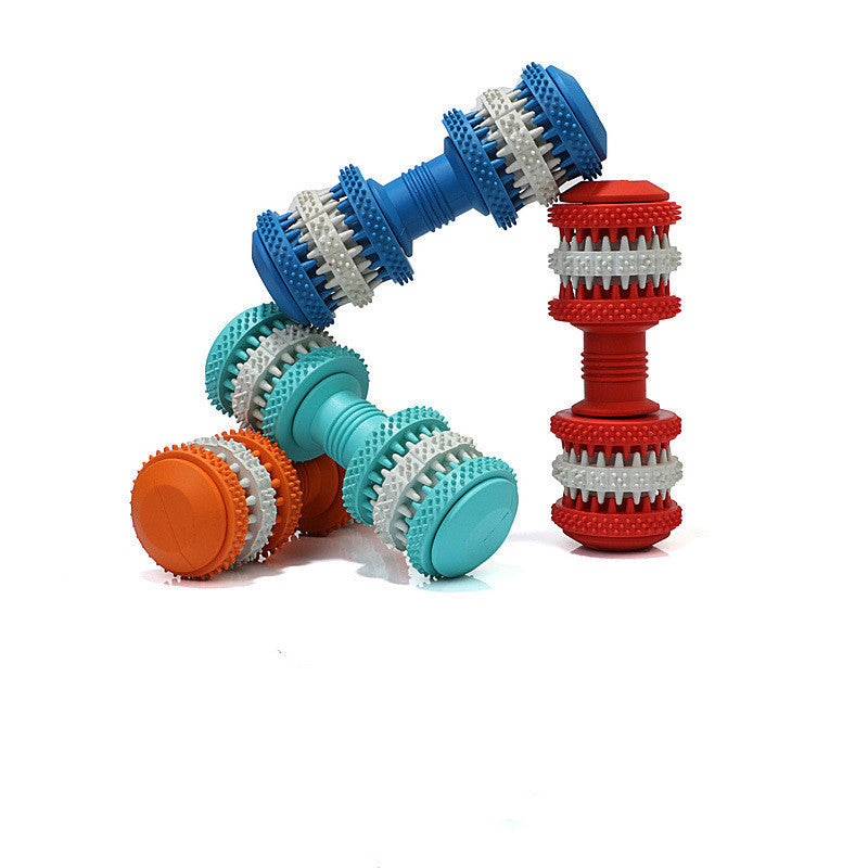 Dog Chew Toy Rubber Teeth Cleaning Treat Dispenser Dental Bone - Detail Angle 2 | Majestic Pet Kingdom