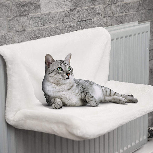 Cat Hammock Iron Frame Radiator Warm Plush Hanging Bed Shelf - Majestic Pet Kingdom