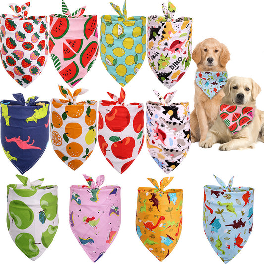Dog Bandana Pure Cotton Triangle Saliva Scarf Collar Bib