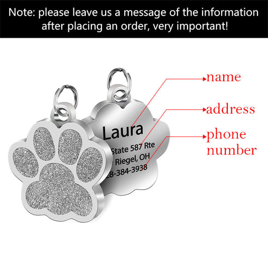 Customized Personality Stainless Steel Bone Dog Id Tag | Purrfect Pet Kingdom
