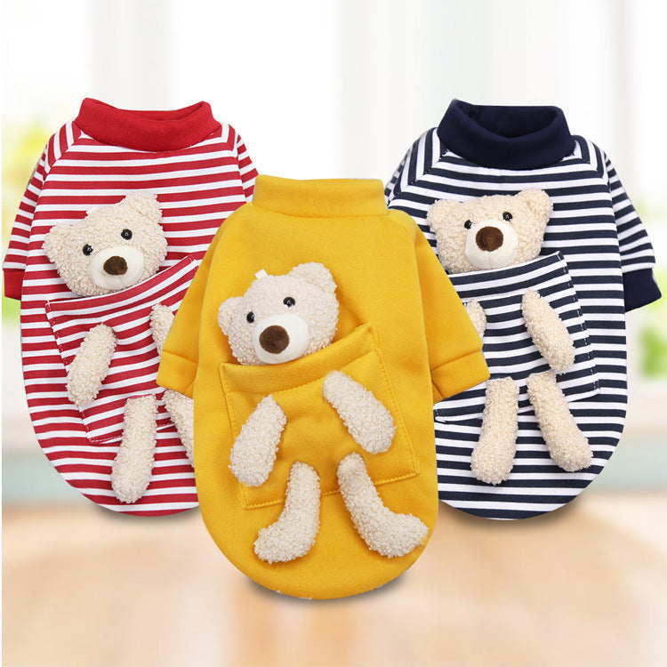 Cat Dog Pet Clothes for Small Dog Cute Sweater Spring Cat Cute Teddy Bear - Majestic Pet Kingdom