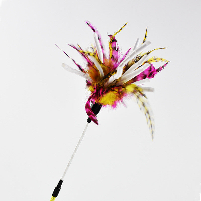 Paper Wool Spiral Feather Rod Funny Cat Stick