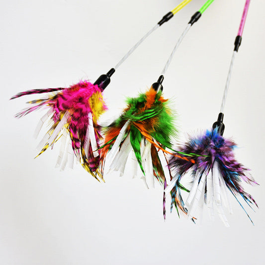 Paper Wool Spiral Feather Rod Funny Cat Stick
