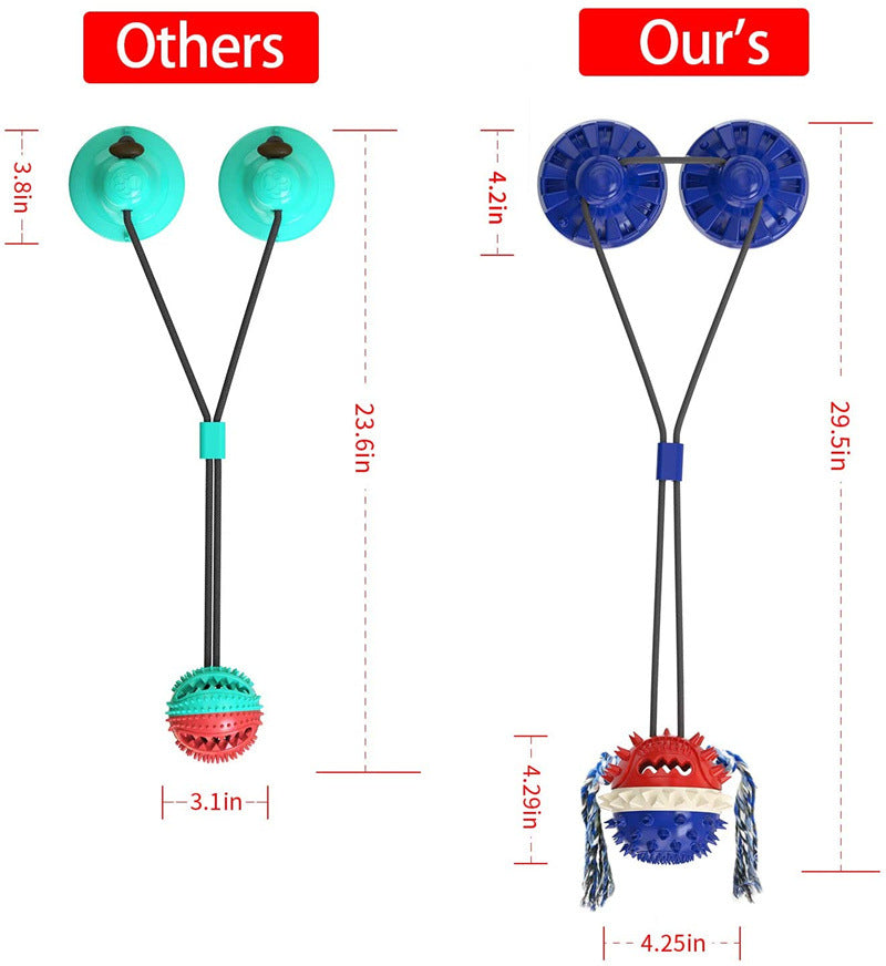 Heavy-Duty Suction Cup Tug Toy for Aggressive Chewers