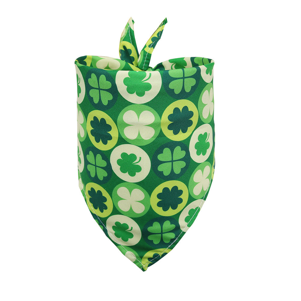 St. Patrick's Day Clover Dog Triangle Scarf