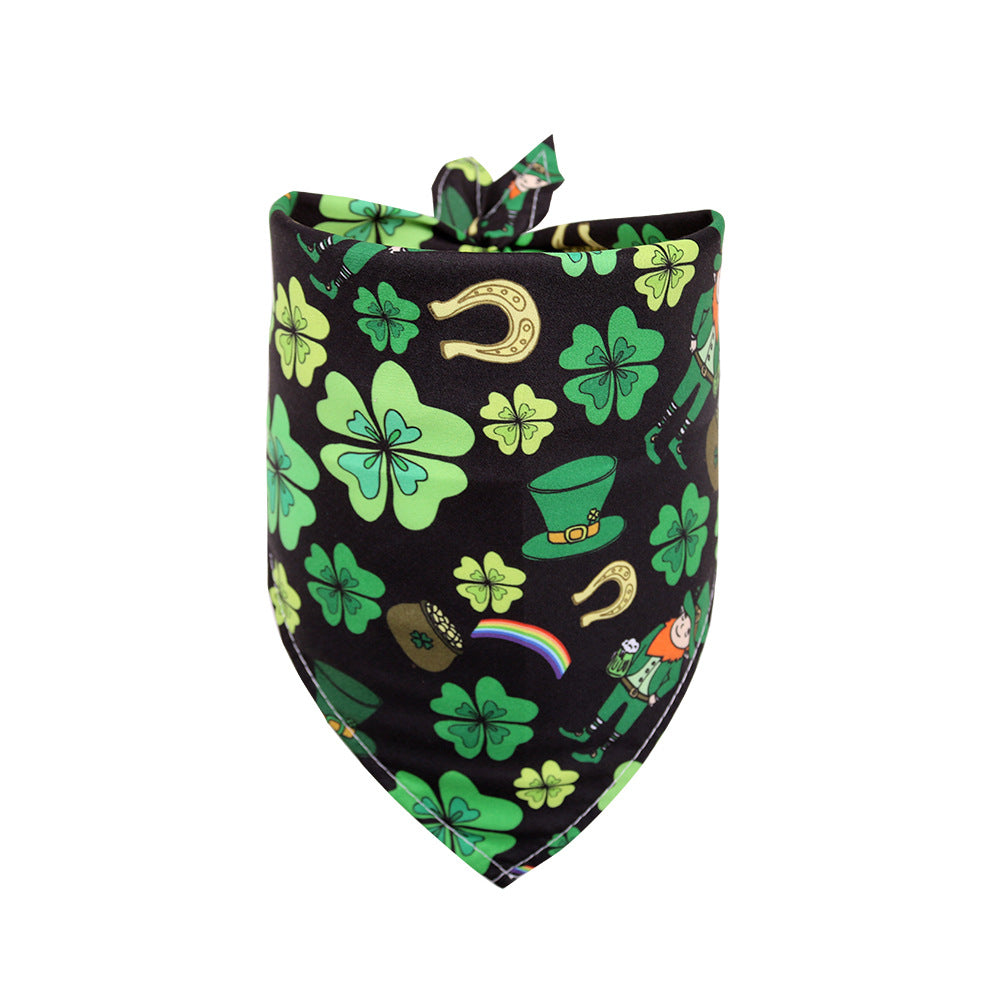 St. Patrick's Day Clover Dog Triangle Scarf