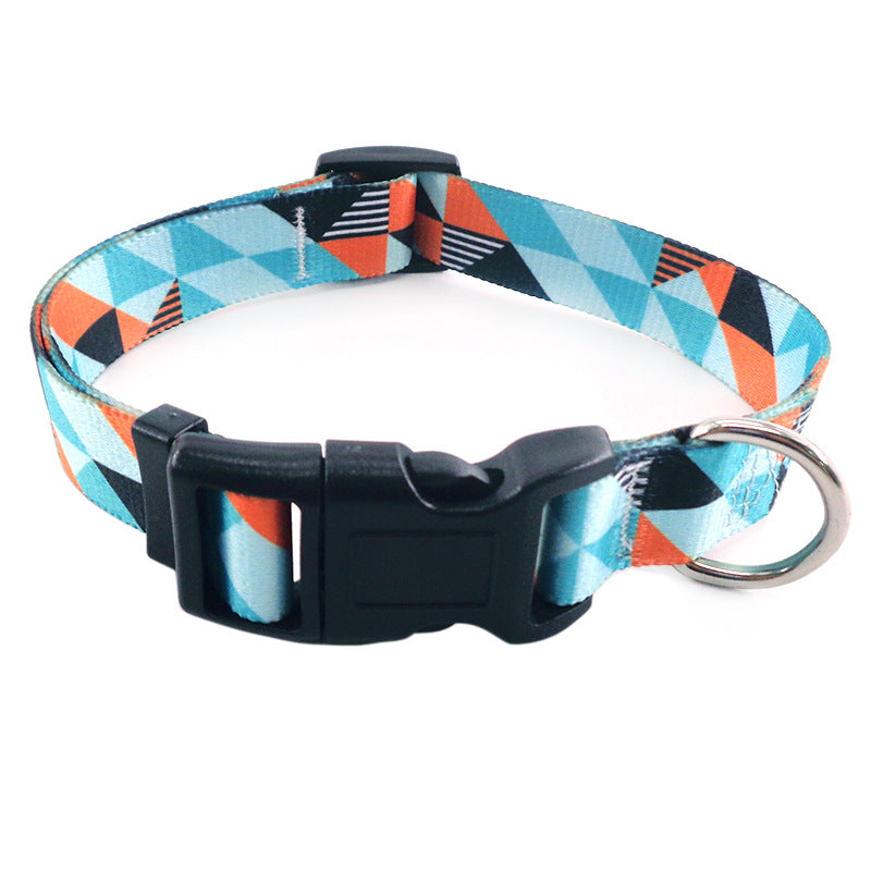 Dog Collar Bohemian Tribal Aztec Digital Print Nylon Neck Strap - Detail Angle 2 | Majestic Pet Kingdom