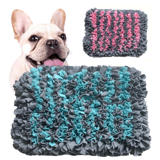 Dog Snuffle Mat Colorblock Fleece Scent Foraging IQ Blanket