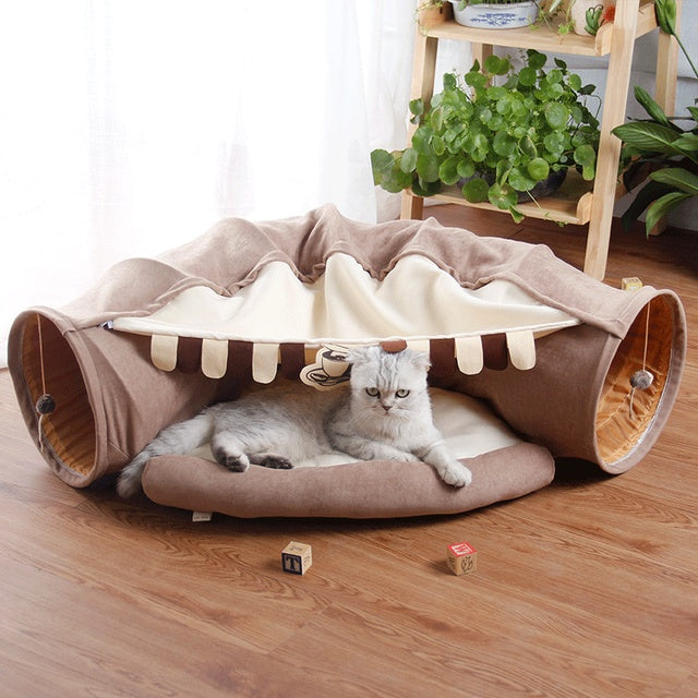 Cat Tunnel Collapsible Interactive S-Shape Indoor Play Tube - Majestic Pet Kingdom