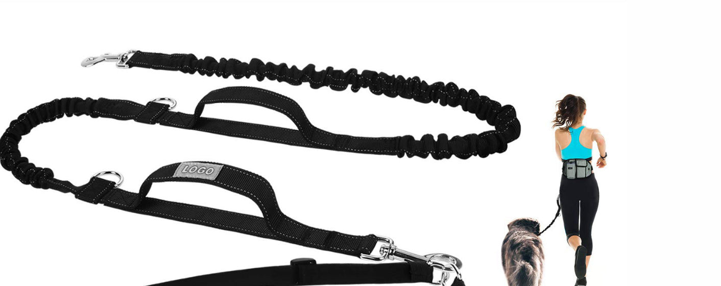 Dog Leash Hands-Free Running Waist Belt with Treat Pouch Set - Detail Angle 6 | Majestic Pet Kingdom