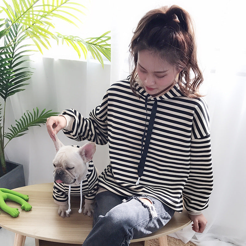 Autumn And Winter Plush Dog Clothing Hooded Pet Parent-Child