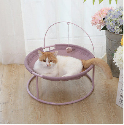 Cat Hammock Elevated Canvas Wood Frame Removable Washable Bed